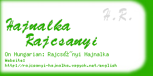 hajnalka rajcsanyi business card